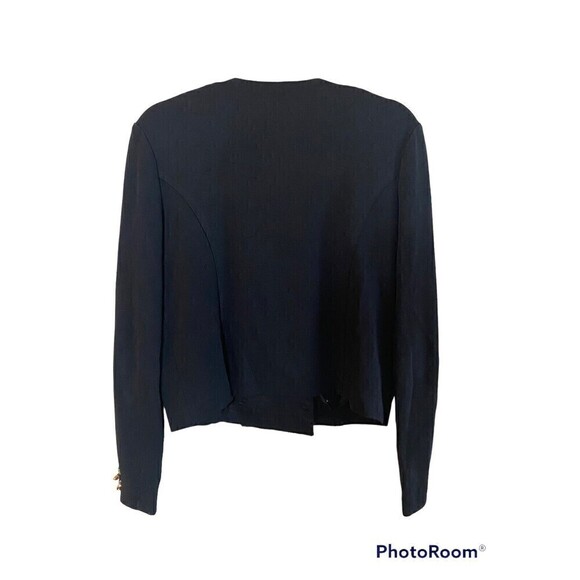 Aderienne Vittadini Black Gold Button Stretch Blazer Sz. 10 - Picture 2 of 4